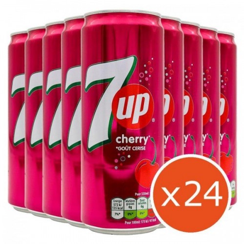 7UP CHERRY CANS SLIM 330ml 1x24