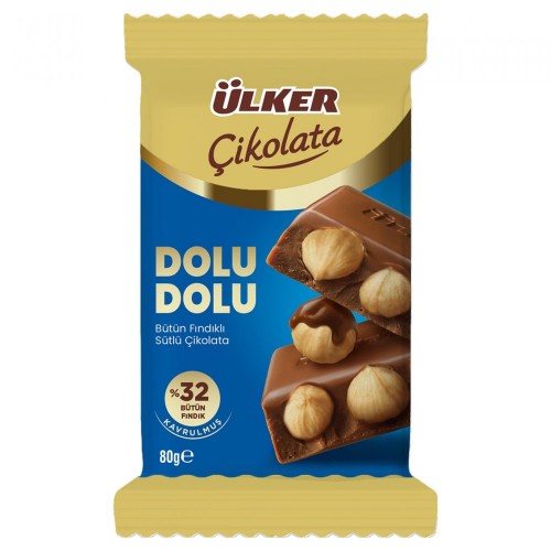 ÜLKER ÇİKOLATA DOLU DOLU TAB.%32 FINDIK 80GR*9