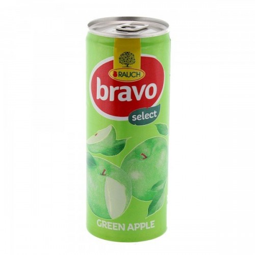 BRAVO GREEN APPLE JUICE CAN 24X250ML