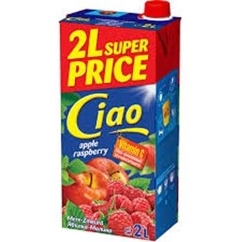 CIAO FRUIT JUICE APPLE RASPBERRY (MERE ZMEURA)6X2L