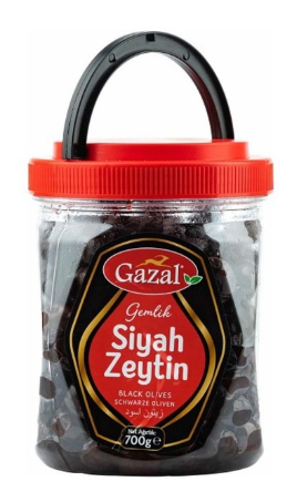 GAZAL 700 GR BLACK GEMLIK OLIVE.(231-290)*6 (red jar)