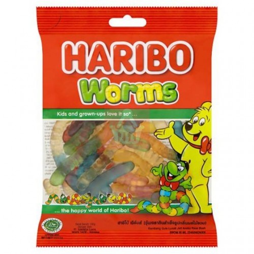 HARIBO 80 GR WORMS 1x24 pcs