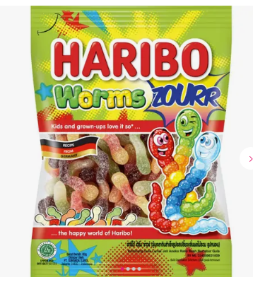 HARIBO 80 GR ZOURR WORMS 1*24