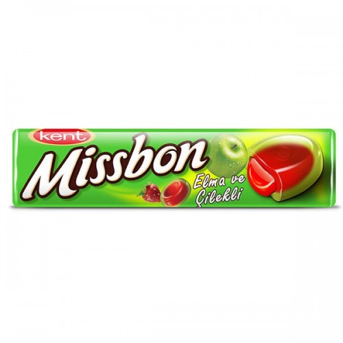KENT MISSBON APPLE & STRAWBERRY CANDY 43GR 1X24PCS X12