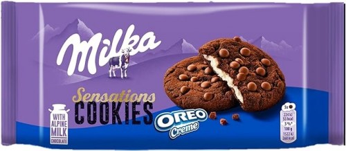 MILKA COOKIES SENSATIONS OREO CREME 156GR 1X12