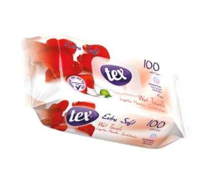 TEX SOFT WET WIPES 100 PCS ROSE * 24