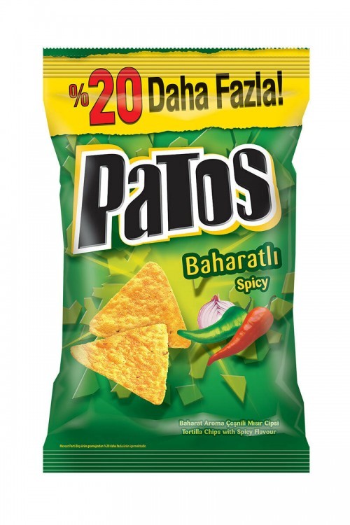 PATOS SPICY CHIPS %20 PARTY 195GR*15