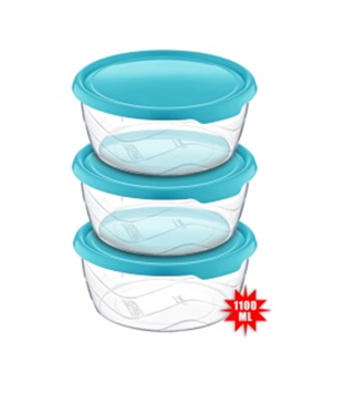 AK 656 ROUND STORAGE CONTAINER 3 PCS (3 * 1100 ML) * 1