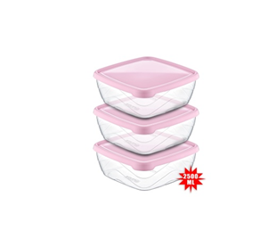 AK 667 SQUARE FOOD CONTAINER 3 PCS (3 * 500 ML) * 1