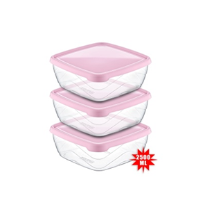 AK 669 SQUARE FOOD CONTAINER 3 PCS (3 * 1500 ML) * 1