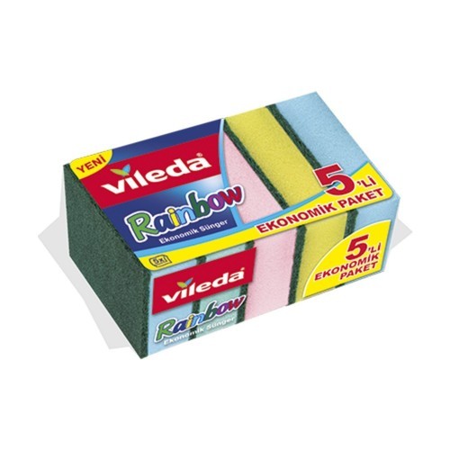 VILEDA DISHES SPONGE RAINBOW 5 PCS*40