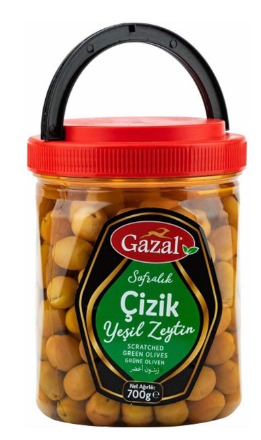 GAZAL 700 GR GREEN SCRATCHED OLİVES*6