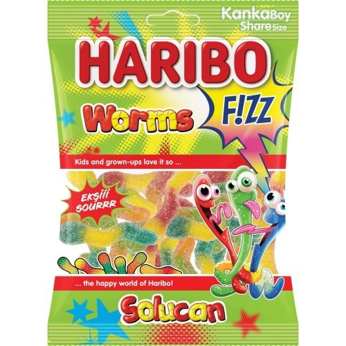 HARİBO 70 GR FİZZ WORM *24