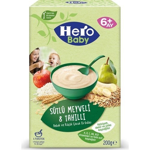 ÜLKER HERO BABY 200 GR (5991-05) MILK 8 GRAIN AND FRUITS*12