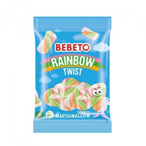 BEBETO 60 GR RAİNBOW TWIST MARSHMALLOW*12