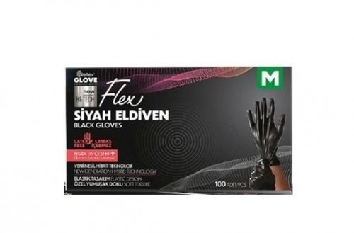 FLEX BLACK GLOVES SIZE M 100 PIECES*20