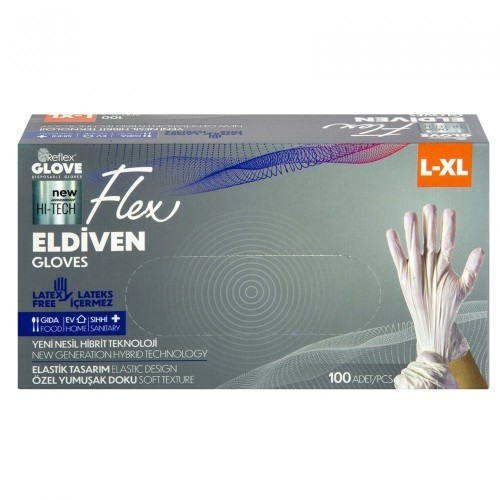 FLEX CREAM GLOVES SIZE L-XL 100 PIECES*20