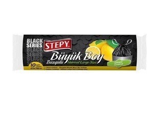 STEPY GARBAGE BAG BLACK TIED LARGE LEMON*25