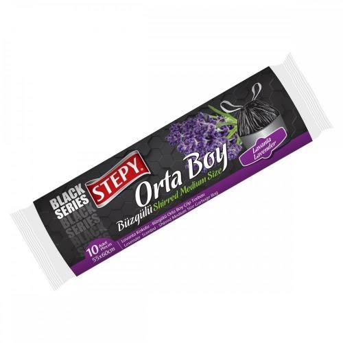 STEPY GARBAGE BAG BLACK TIED MEDIUM LAVENDER*25