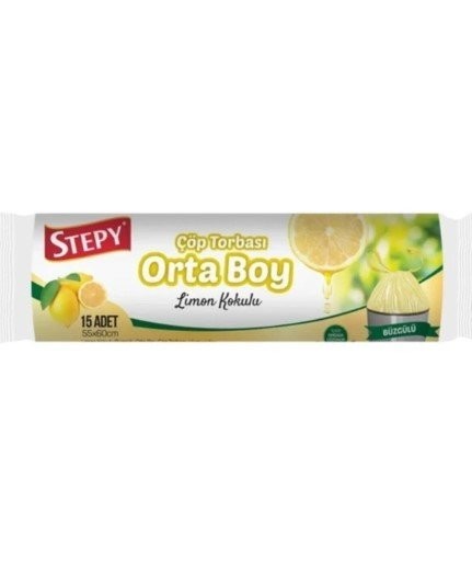 STEPY GARBAGE BAG TIED MEDIUM LEMON*25