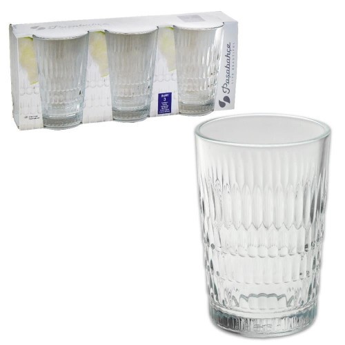 (520345)PAŞABAHÇE RAIN SOFT DRINK GLASS 3 PCS*8