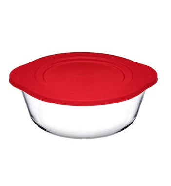 (59133)PAŞABAHÇE ROUND POT WITH RED PLASTIC COVER *4