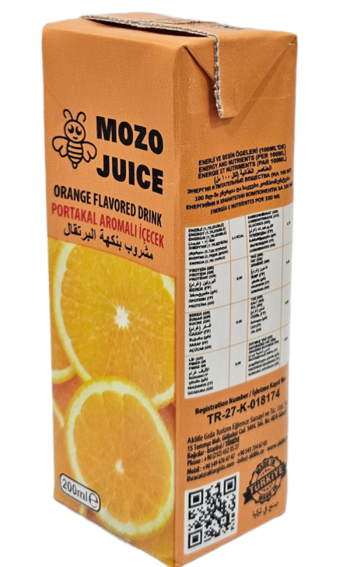 MOZO JUICE 200 ML FRUIT JUICE ORANGE*27