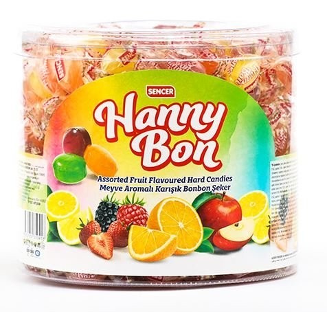 SENCER HANNYBON 700 GR FRUIT HARD MINI CANDY PVC *8