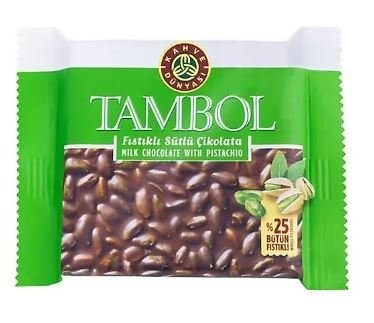 KAHVE DÜNYASI TAMBOL 77 GR MILK PISTACHIO CHOCOLATE *10