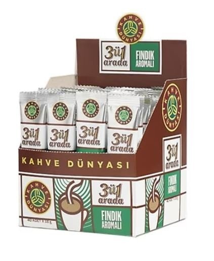 KAHVE DÜNYASI 3 IN 1 18 GR HAZELNUT FLAVOURED*40