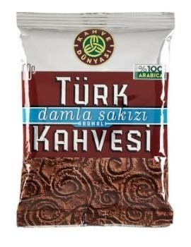 KAHVE DÜNYASI TURKISH COFFEE 100 GR GUM FLAVORED *12