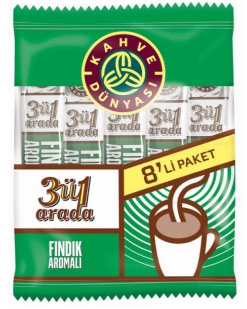 KAHVE DÜNYASI 3/1 (8PCSX18GR) MP HAZELNUT FLAVOR *24