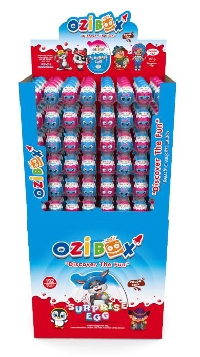 OZIBOX STAND FUNNY 20 GR SURPRISE EGG CHOCOLATE*192