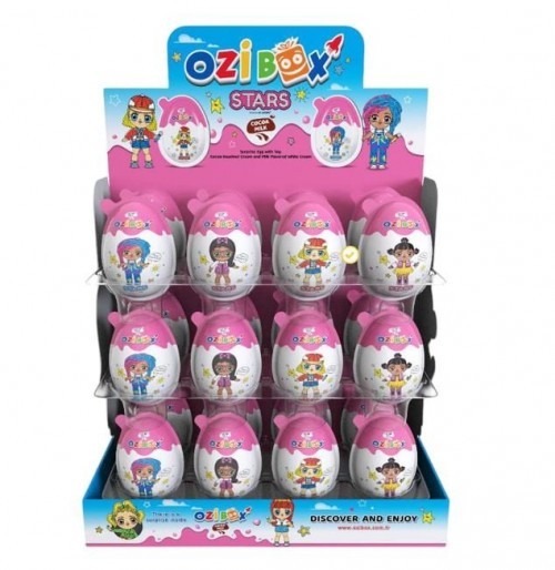 OZIBOX SURPRISE EGG 20 GR STARS CHOCOLATE.*24