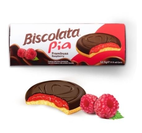 ŞÖLEN BISCOLATA PIA RASPBERRY 100 GR*24