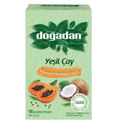 DOĞADAN HERBAL GREEN TEA PAPAYA & COCONUT TEA*12