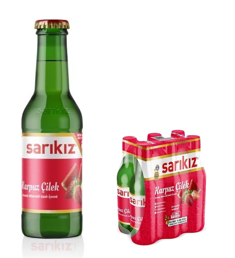 SARIKIZ FRUIT SODA 200 ML WATERMELON&STRAWBERRY*24