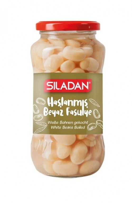 SILADAN 580 GR GLASS BOILED WHITE BEANS*12