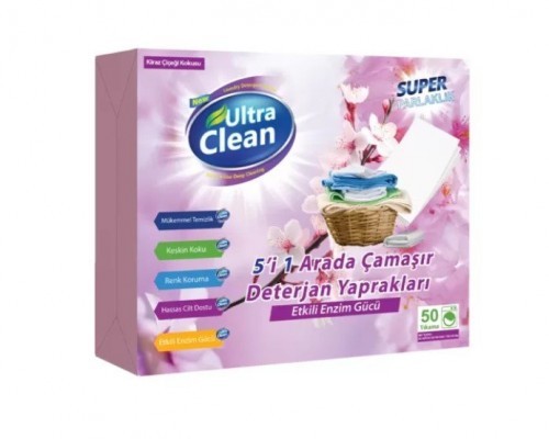 ultra clean Laundry Detergent Leaves 50 LEAVES CHERRY BLOSSOM