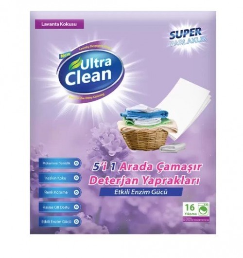 ULTRA CLEAN Laundry Detergent Leaves 16 LEAVES LAVENDER*48