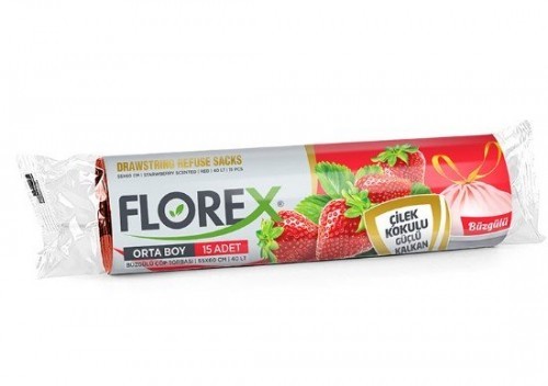 FLOREX STD STRAWBERRY SCENTED STRAPPED LARGE*25