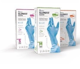 REFLEX SLIMFIT 100 PCS BLUE (M) GLOVES*20