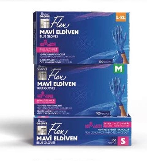 REFLEX FLEX 100 PCS BLUE (M) GLOVES*20