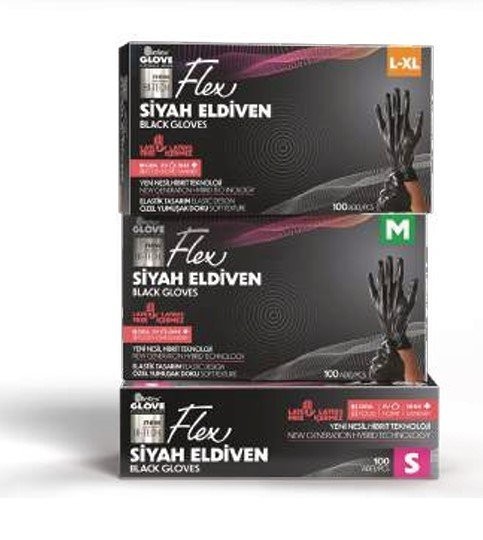 REFLEX FLEX 100 PIECE BLACK (M) GLOVES*20