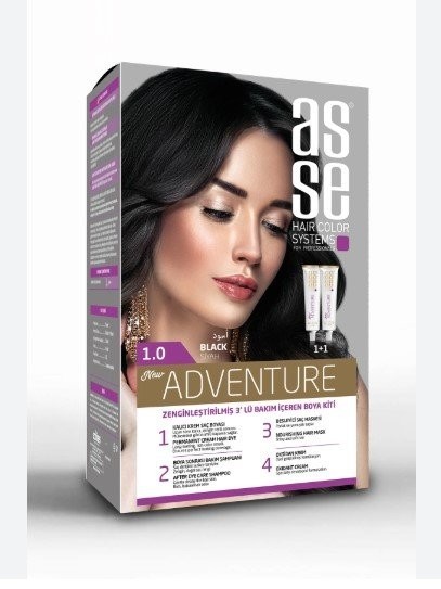 ASSE HAIR DYE SET 50+50 ML BLACK 1.0 *24