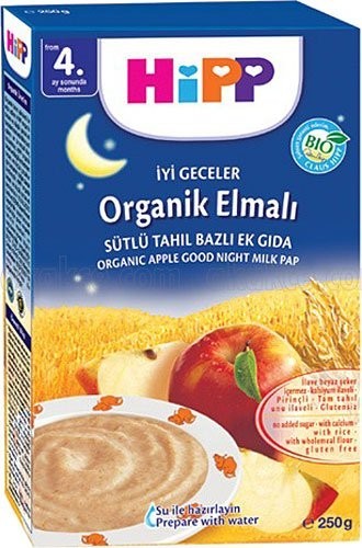 HIPP ORGANIC 250 GR GOOD NIGHT MILK OATMEAL APPLE *8