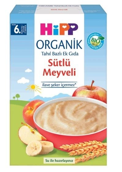 HIPP ORGANIC 250 GR MILK FRUIT CEREAL*8