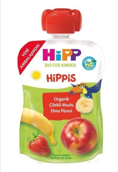 HIPP MAMA ORGANIC 100g STRAWBERRY-BANANA FRUIT PURE*8