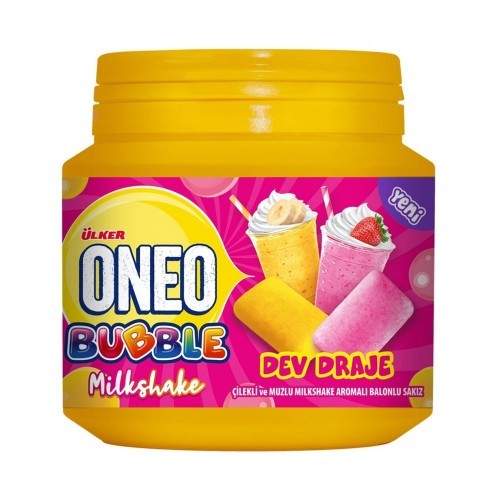 ÜLKER (2283-06) ONEO BUBBLE GIANT STRAWBERRY BANANA MILK GUM 76 GR * 12