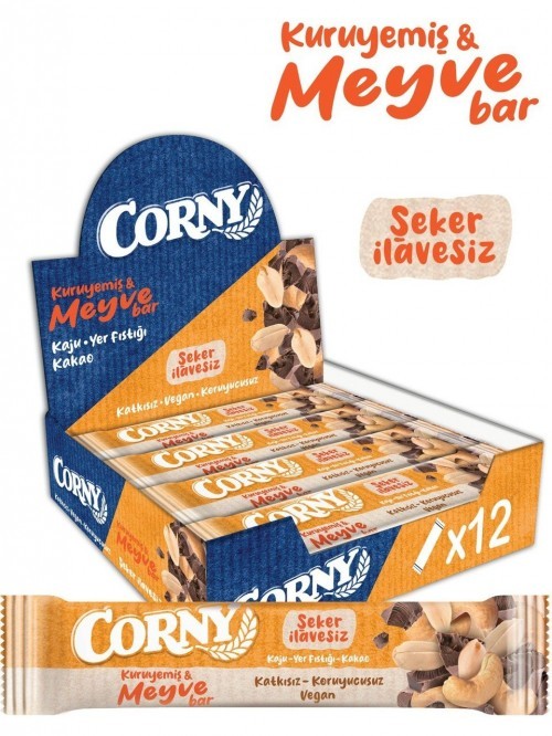 CORNY DRY FRUIT BAR 35g CASHEW PEANUTS*12